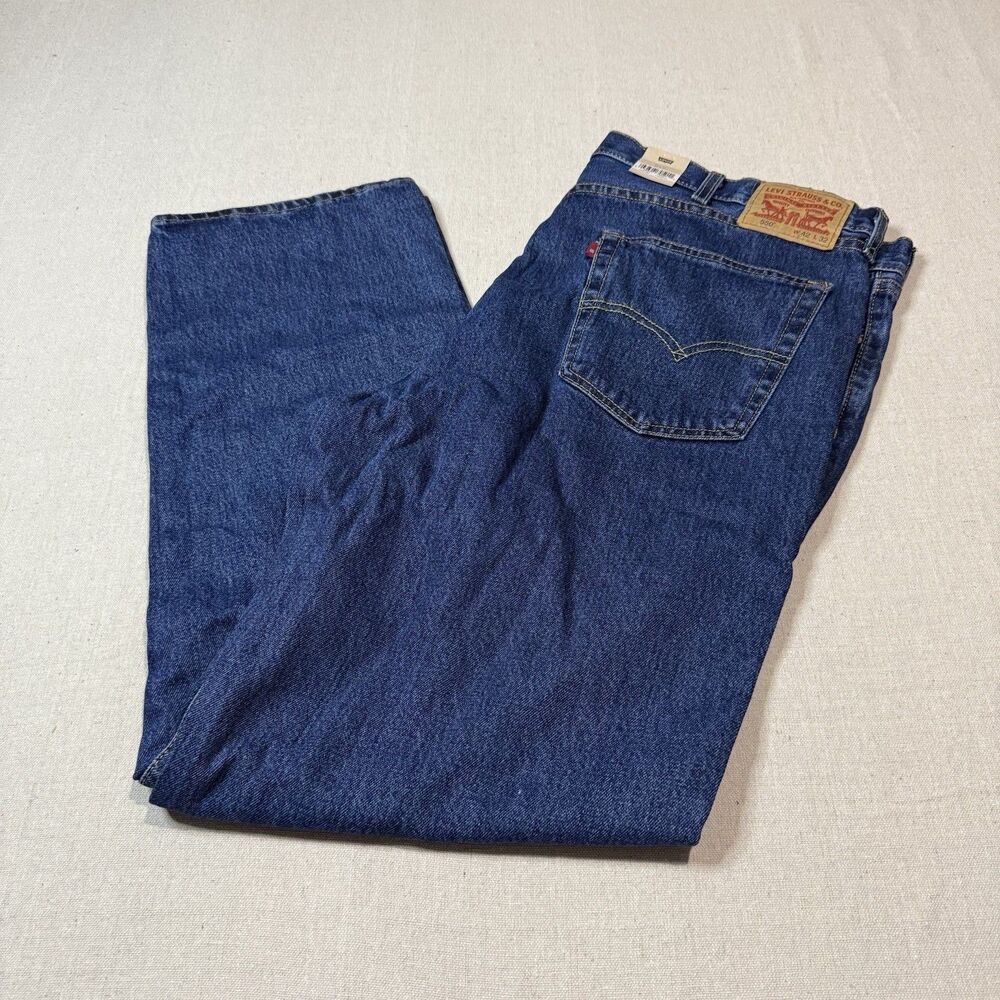 NWT Levis 550 Jeans Straight Fit Men’s Size 42x32 Blue Denim Stretch New